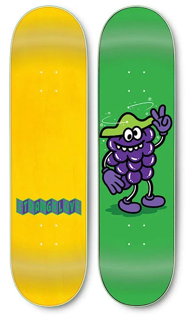 Custom Skateboard Deck with Perfect Nose-Tail Balance-STRANGELOVE - Goofy Grape Flocked Green Velvet - 8.375