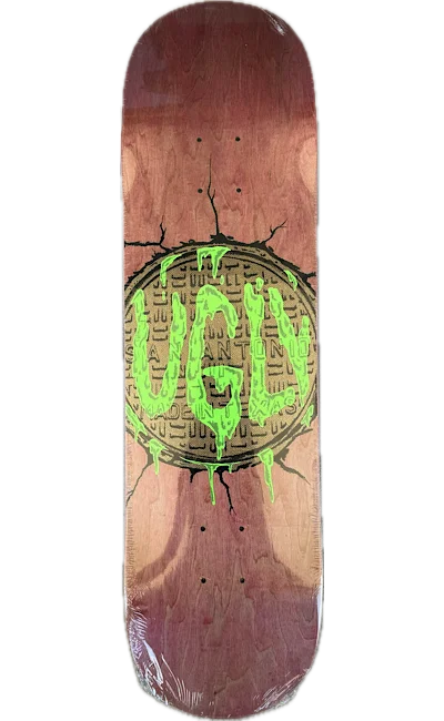 Custom Skateboard Deck with Low Profile Design for Easy Board Control-UGLY - Sewer - 8.38