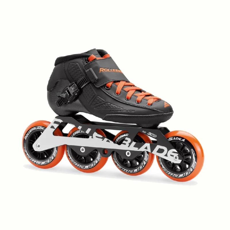 Custom Skates with Durable Leather Boots-Rollerblade Powerblade Jr - Black Orange - SALE