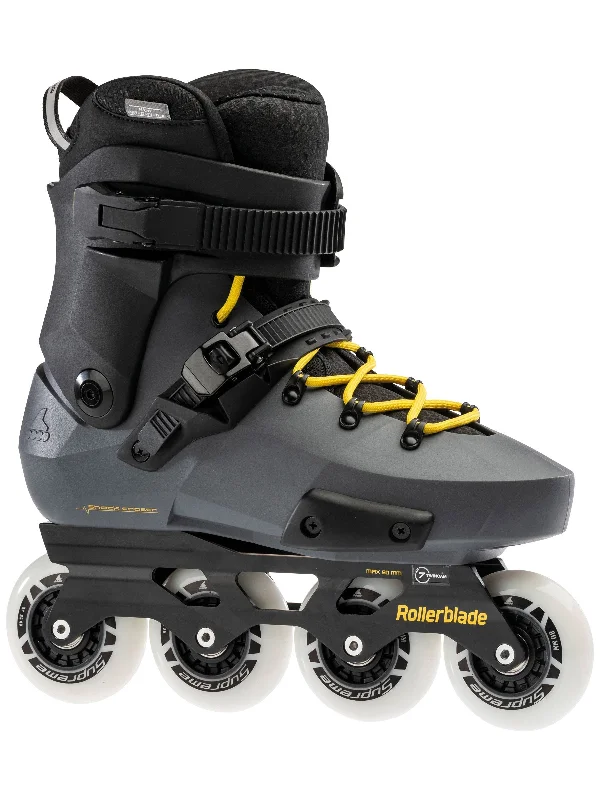 Custom Skates for Ice Skating-Rollerblade Twister Edge Skates - Anthracite/Yellow Size 5 or 5.5 Only - Super SALE