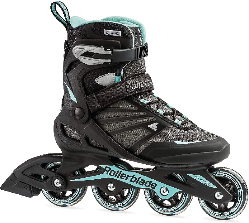 Custom Skates for Family Fun-Rollerblade Zetrablade Women's Black and Light Blue - Super Sale